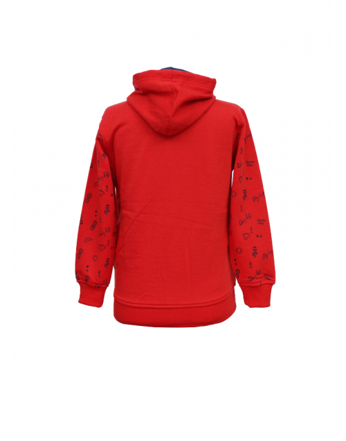 Boys Sweatshirt Printed design with zipper Red